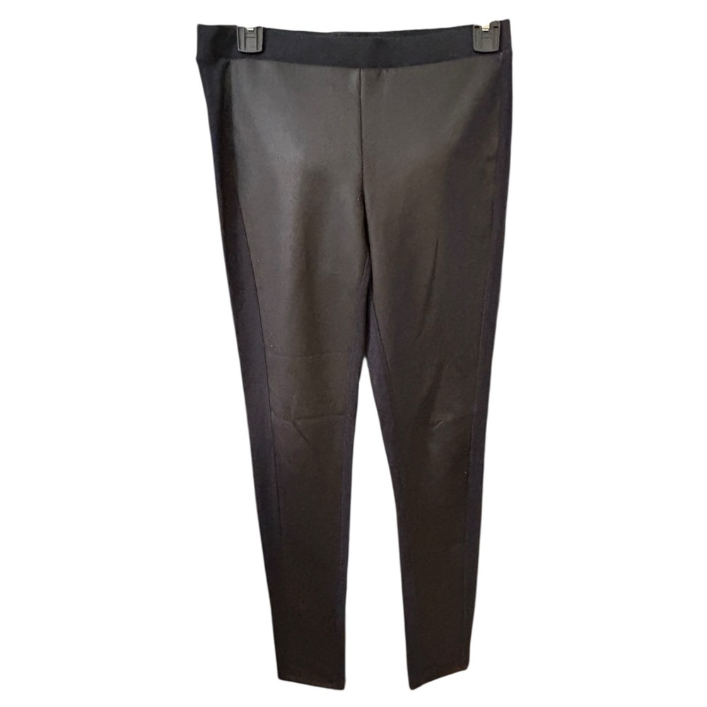 Express Midnight Black Leggings with PU Leather front